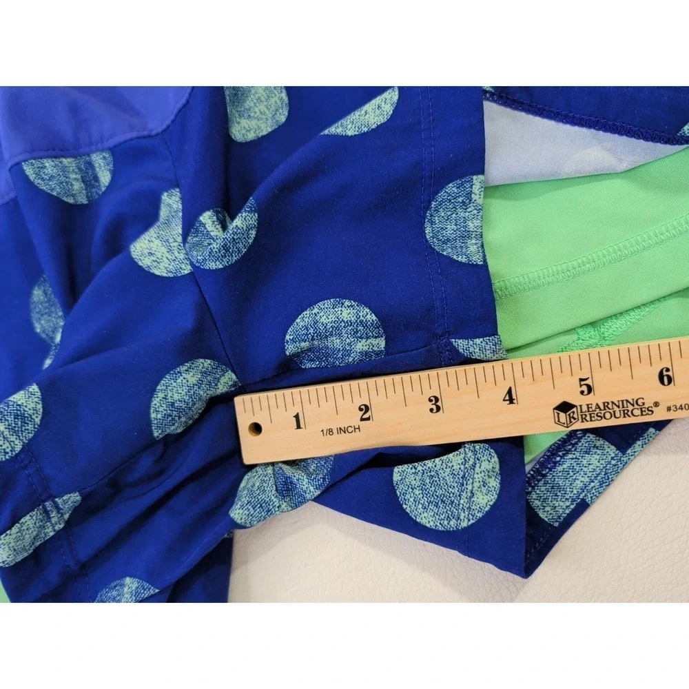 Nike Icon Dri Fit 2 In 1 Shorts Women M Blue Green Polka Dot Training Run Active